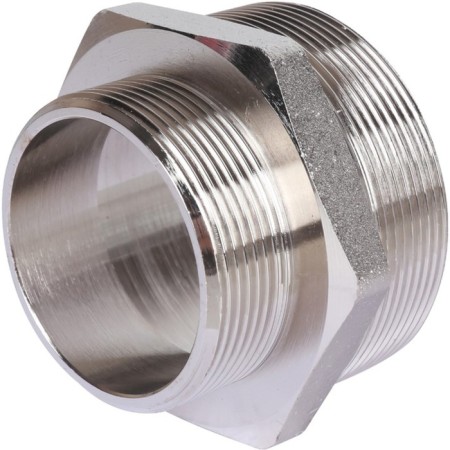 Nipple transition stout SFT-0004-002122, 2 1/2 "x2", outer thread, nickel-plated brass-1