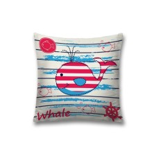 Pillowess decorative “striped whale”, on a zipper, size 45x45 cm