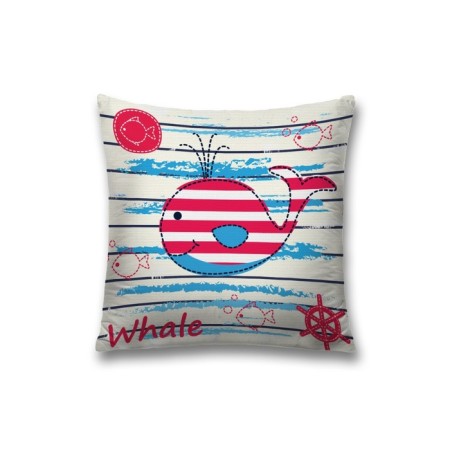 Pillowess decorative “striped whale”, on a zipper, size 45x45 cm