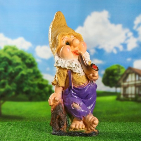 Garden figure "Dwarf with a pipe" 29x25x70 cm-3