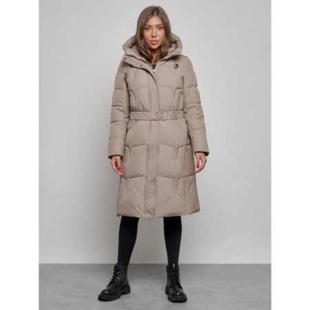 Coat insulated winter female, size 42, color light brown