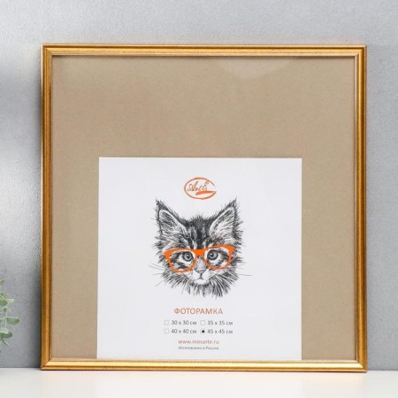 Photo frame plastic 45x45 cm, aged gold (plastic screen)