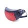 Female waist bag, outer pocket, red/blue