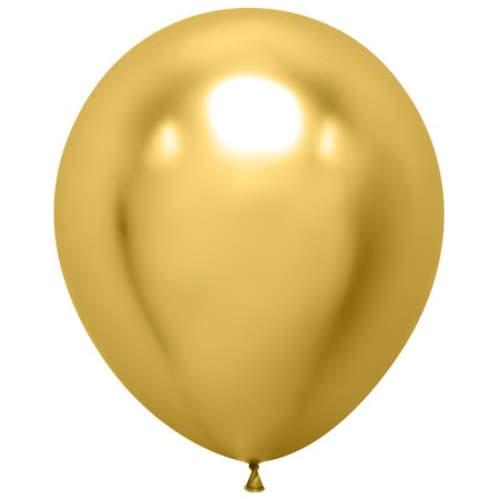 Latex ball 18 ", gold, chrome, set of 10 pcs.