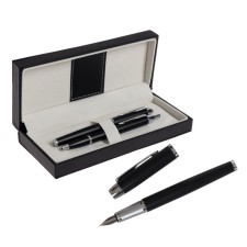 Gift handles, 2 pieces, in the leatherette case (feathers and ball), PB IM, black/silver