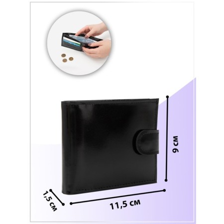 Women's wallet on the Textura button, black color-5