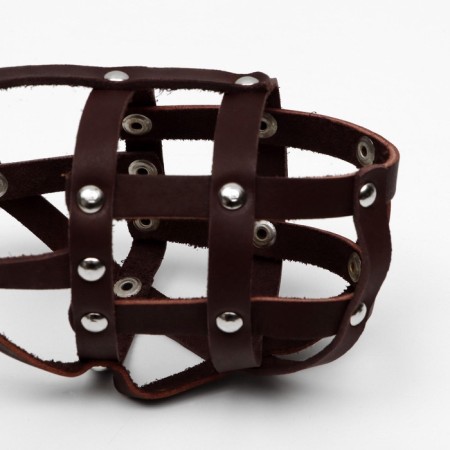 Muzzle No. 2, length on the nose 10 cm, muzzle girth 28 cm, (like, puppy of shepherds), brown-3