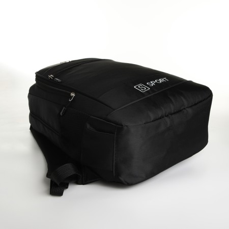 Youth backpack with a zipper, 4 pockets, black color-4