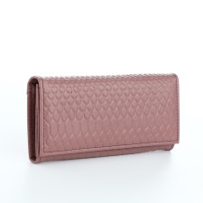Women's wallet on the button, Textura, pink color