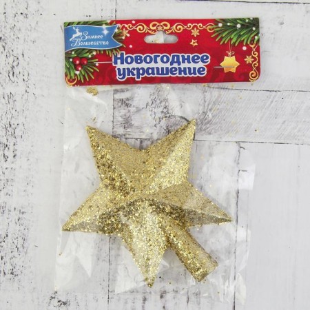 Tip "star" placket, 12x11 cm, gold-1
