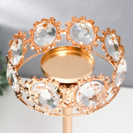 Summary Metal for 1 candle "Crystals - Tiara" gold 25x12x12 cm-3