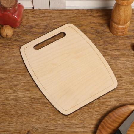 Board of two -sided, barrel, handle cut, 22 × 18 × 0.6 cm