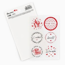 Stickers for gifts and flowers “with love”, vinyl, 9.3 x 16 cm