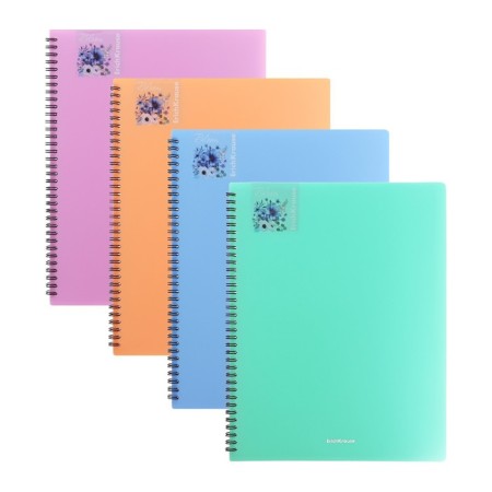 Folder 20 inserts on spirals, A4, 600 μm, Erichkrause "Matt Pastel Bloom", texture "Sand", mix