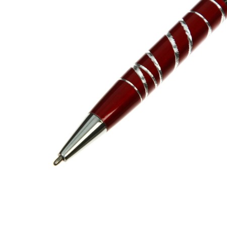 Gift handle, ball "glow" in a plastic case, rotary, red body with silver-4