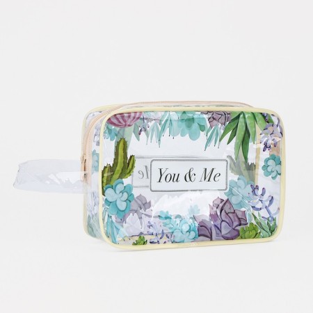 Cosmetic bag with lightning, yellow/multi -colored color