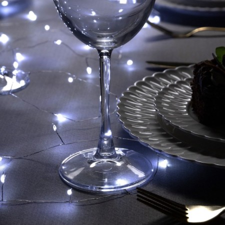 Garland "Mishura" 5 m Rosa, IP20, silver thread, 100 LED, white glow, USB-1