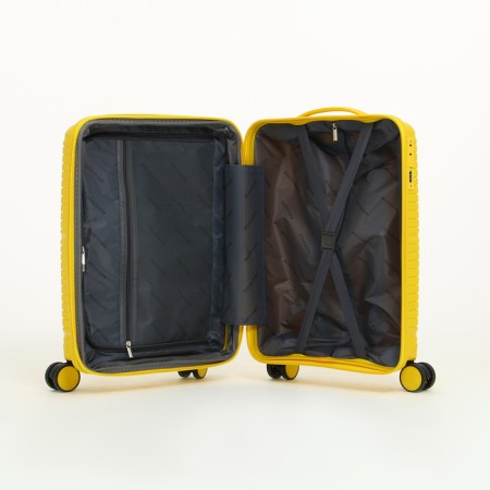 Small suitcase 20 "On a zipper, code castle, 4 wheels, yellow color-8