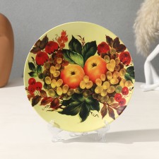 Decorative “Fruit” plate, with a pattern on canvas, D = 20 cm