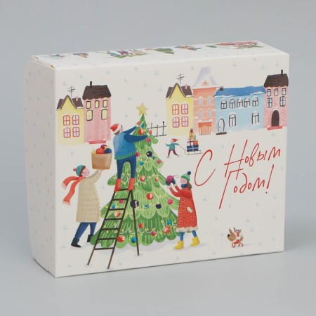 Folding box "New Year's bustle", 20 x 17 x 6 cm, New Year-3