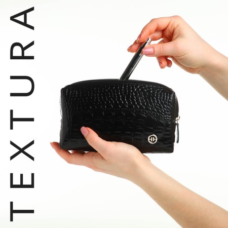 Lightning cosmetic bag, Textura, black color