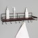 Household shelf with hooks of a share, 40.4 × 13.3 × 12.5 cm, brown color