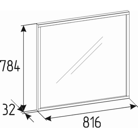 Hinged mirror Nature 59, 816 × 32 × 784 mm, tabid oak color Craft-1