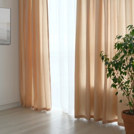 Curtain curtain "Ethel" width 200 cm, height 250 cm, beige color