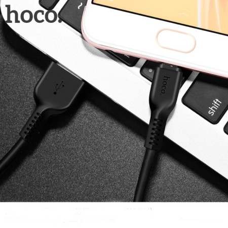 Hoco X20 cable, microUSB - USB, 2 A, 2 m, PVC braid, black-5