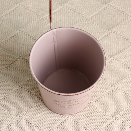 Kashpo "Bucket Björn" with a sign for records, lilac, 10x8x10cm-3