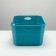 The toilet open with the side entrance with a scoop and a filter, 50 x 35 x 24 cm, blue
