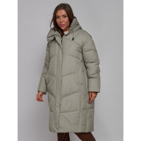 Coat insulated winter female, size 42, green color-9