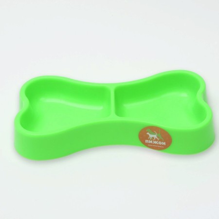 Bone bowl of double, 2 x 200 ml, 24.5 x 13 x 3.5 cm, green-2