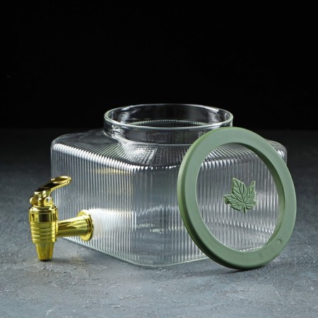 Dispenser for drinks Glass "Leaf", 2.6 l, 18 × 13.5 cm-1