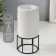 Ceramics candlestick, metal on 1 candle "column" white with black 7.4x7.4x15.3 cm