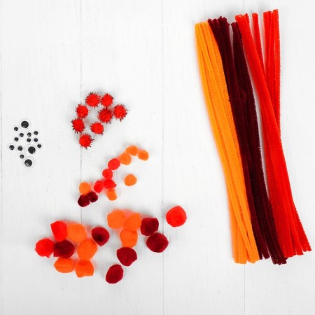 Set for creativity from wire with pile, pompons, eyes No. 8, color mix-1