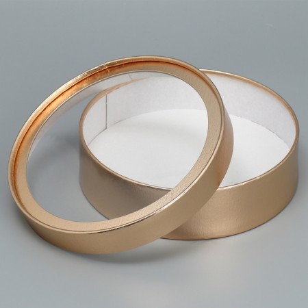 Makarun box, confectionery packaging tube with a window, “gold” 20 x 20 x 5 cm-1