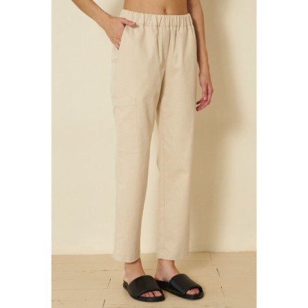 Women's pants on elastic band Eliseeva Olesya, size 44, beige color-2