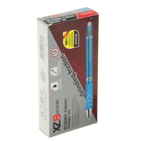 Ballic handle with erased ink, line 0.8 mm, blue rod, tinted body with rubber holder, mix-1
