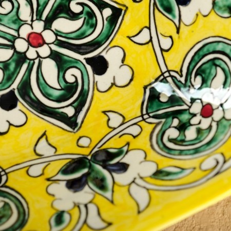 Salennik Rishtan ceramics "Flowers", 17 cm, yellow-2