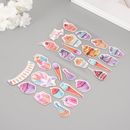 Stickers for creativity "Birthday" set 2 sheets 22x12.5 cm-2