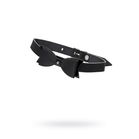 Chocker with a butterfly Pecado BDSM, genuine leather, black color-2