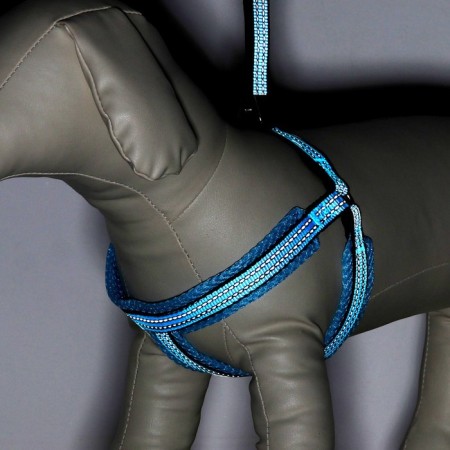 Super-furry harness with reflective firmware, size m, girth 32-63 cm, blue-6