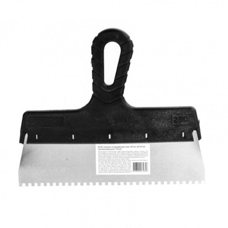Sparta 85156 spatula, 4x4 mm tooth, stainless steel, plastic handle, 250 mm