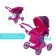 Stroller for dolls, winter-summer, 2 in 1, with carrying, basket, handle is regulated, metal frame