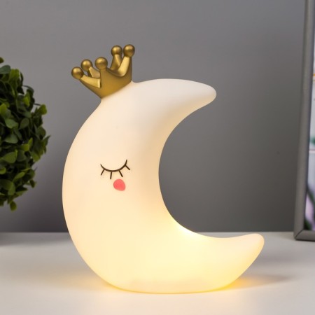 Nightlight "Moon with the crown" LED from the batteries white 16x8x19 cm Risalux-1