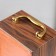 Casket wood, leatherette to the bottle "Grapes" light brown 3 objects 35x11x15.5 cm
