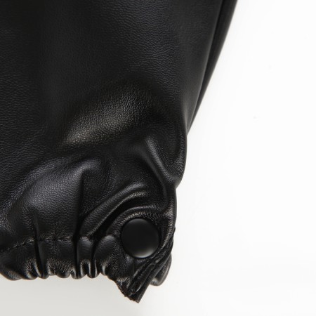 Gloves of wives 24*1*9 cm, leather claim, without insulation (c), dimensionless, gum cuff, black-1