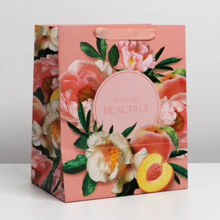 Gift Package laminated with a plastic window, packaging, peaches, 30.5 x 25 x 17.5 cm-1
