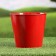 Kashpo "Bucket with heart" red with gilding, 18x18x15cm